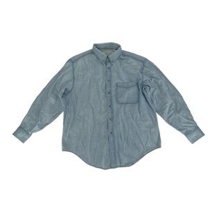Ash Creek Trading Blue Button Down Long Sleeve Jean Shirt Size Large Men's